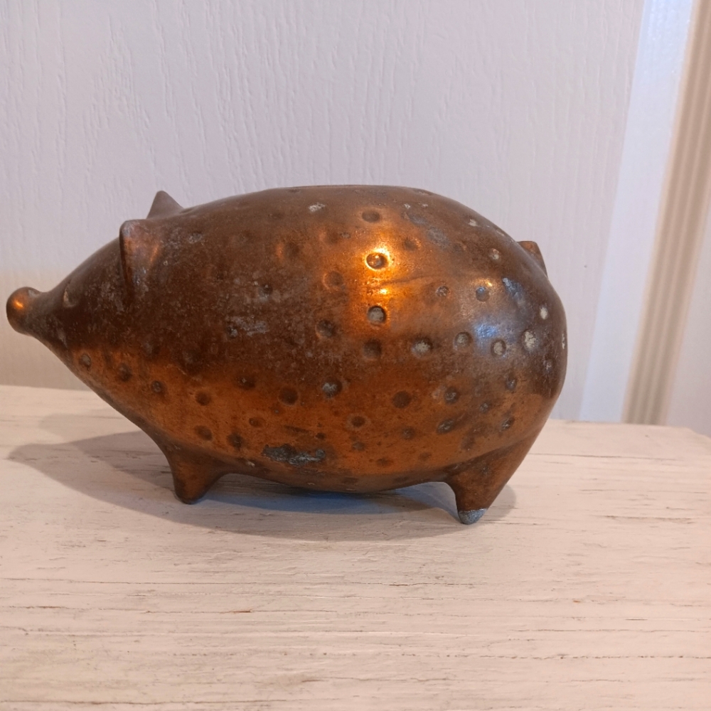 Ben Siebel for Jenfred Ware coin bank.  RARE brass deco. 1950's Very collectible
